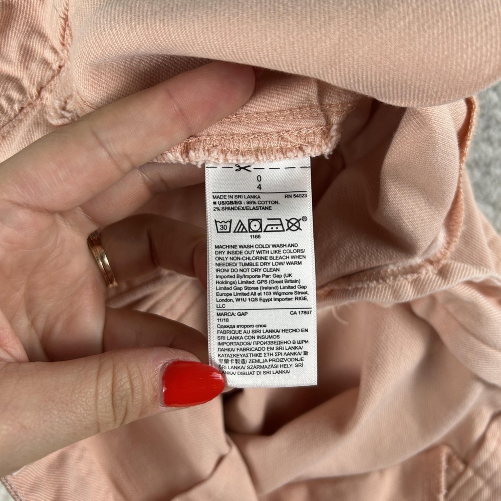 Gap Pants Womens 0 Pink High Rise Wide Leg Crop Twill Stretch Chino Spring - Picture 8 of 14